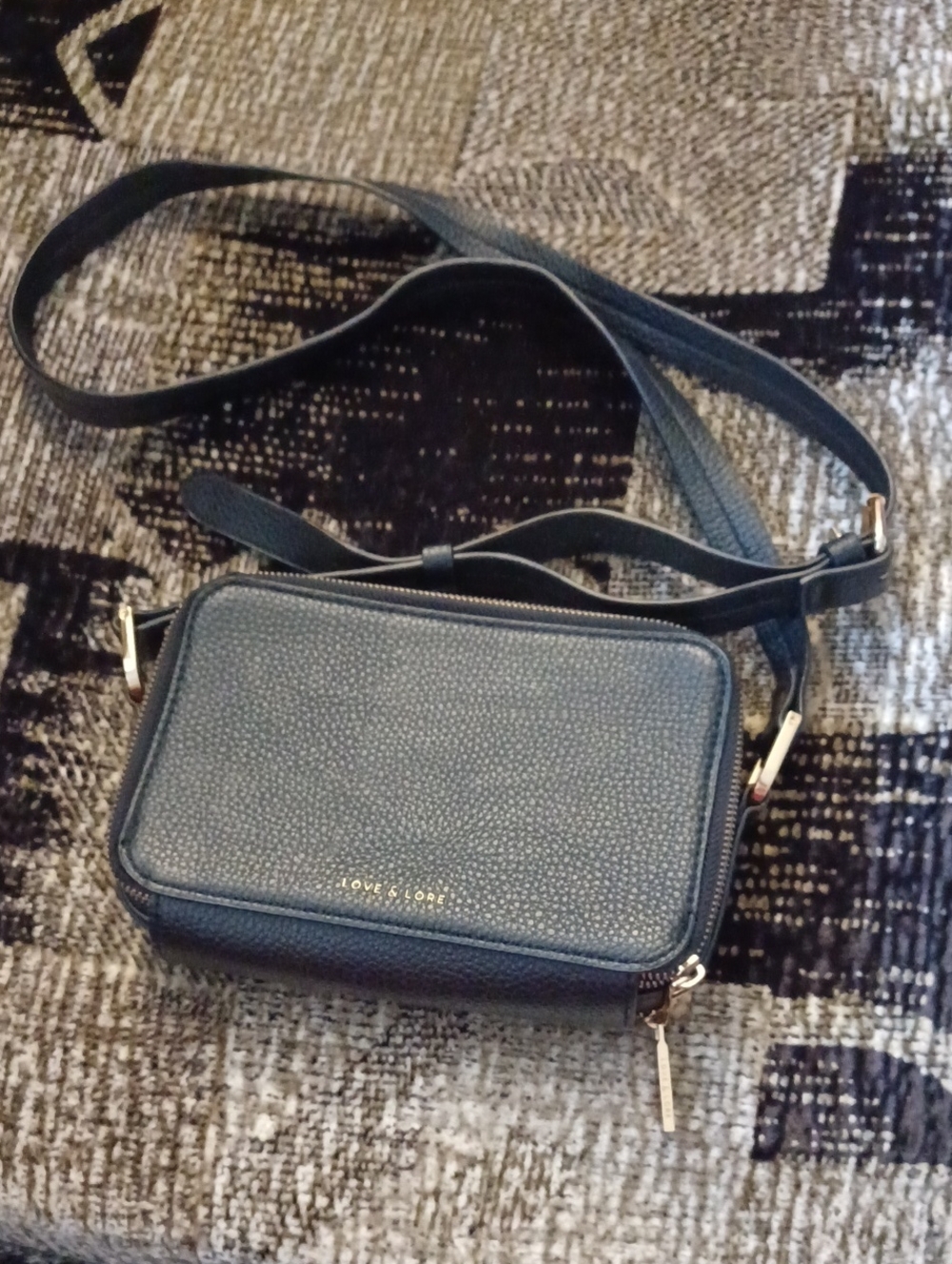 4/$40 Love & Lore Black Faux Leather Mini Crossbody Bag